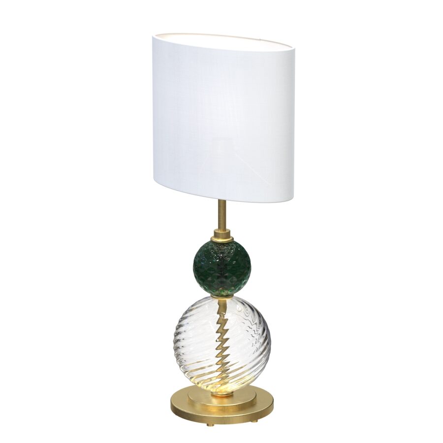 Blown glass sphere table lamp