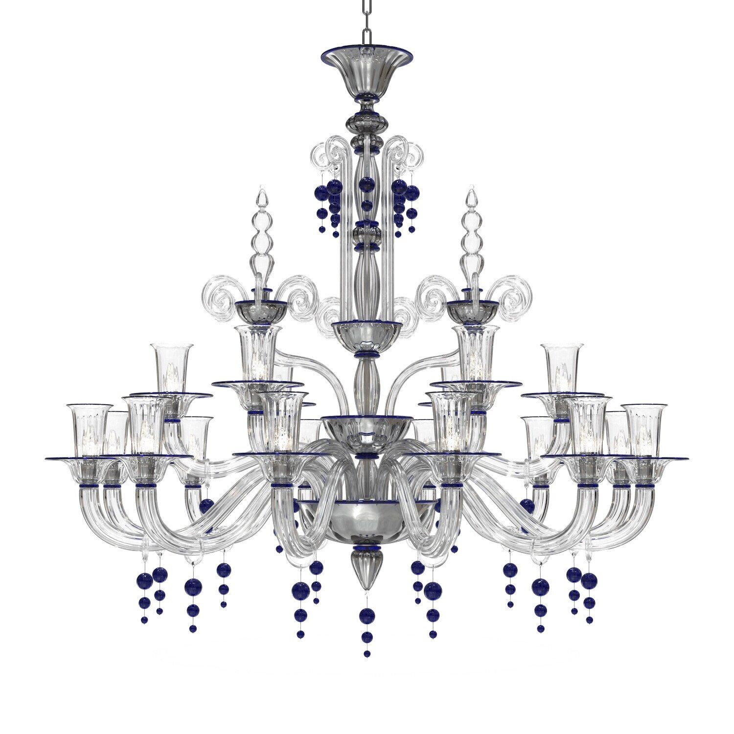 Murano Glass Big Chandelier 18 Lights