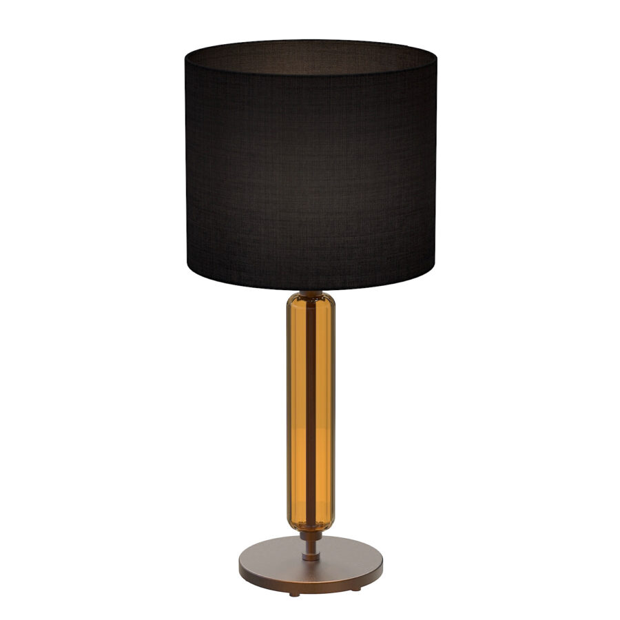 murano glass amber table lamp black shade