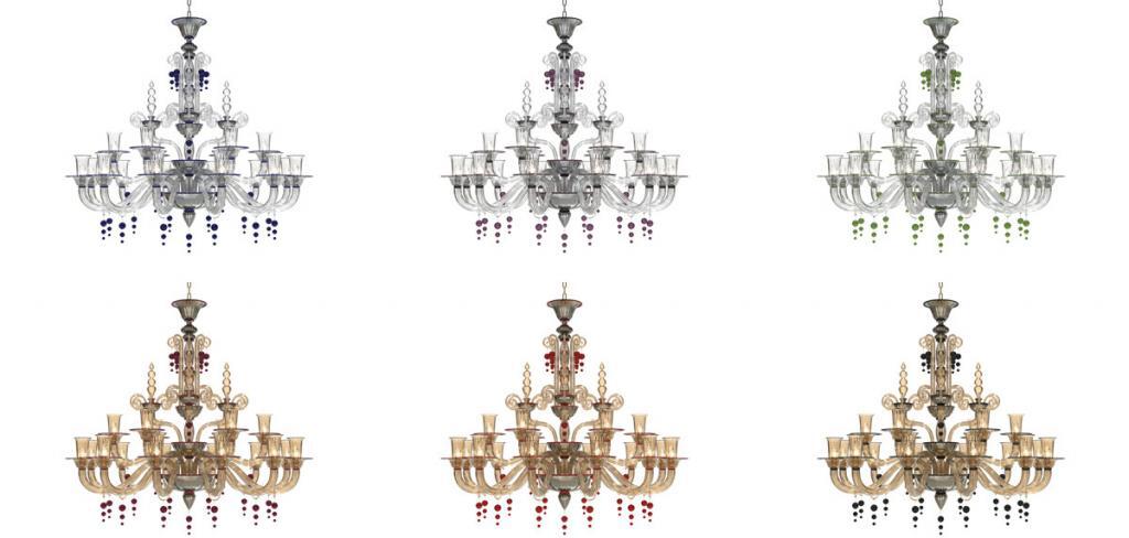 murano glass chandelier colors